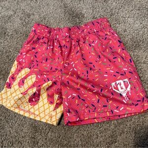 Boys baseball lifestyle pink ice cream shorts